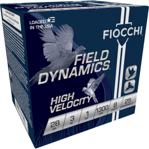 Fiocchi High Velocity Shotshells 28 ga 3" 1 oz 1300 fps #8 25/ct