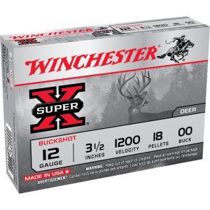Winchester Super-X Buckshot Shotshells 12 ga 3-1/2" 1200 fps #00 5/ct