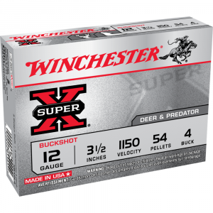 Winchester Super-X Buckshot Shotshells 12 ga 3-1/2" 1150 fps #4B 5/ct