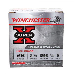 Winchester Super-X High Brass Game Shotshells 28 ga. 2-3/4" 3/4oz 1295 fps #6 25/ct