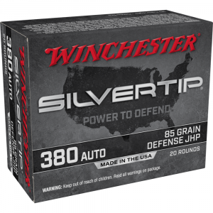 Winchester Silvertip Handgun Ammunition .380 ACP 85 gr. JHP 1000 fps 20/ct