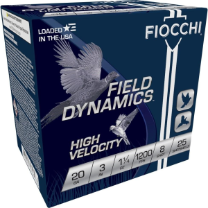 Fiocchi Fiocchi Field Dynamics Shotshells 20 ga 3" 1-1/4oz 1200fps #8 25/ct - $21.99 at Natchez Shooting & Outdoors