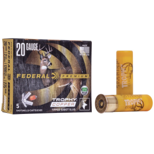Federal Premium Vital-Shok Trophy Copper Sabot Slug 20 ga 2 3/4"  275 gr Slug 1700 fps - 5/box