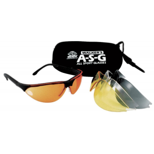 Walker's Sport Shooting Glasses Black with Multiple Lenses 4/ct