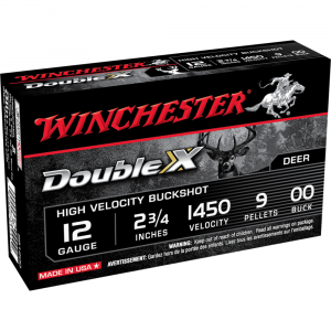 Winchester Double X High-Velocity Buckshot Shotshells 12 ga 2-3/4" 9 plts #00 1450 fps 5/ct