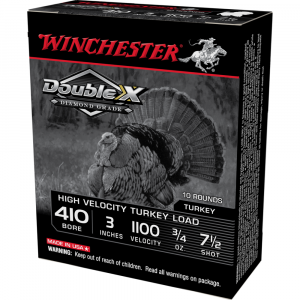 Winchester Double X Diamond Grade Turkey Shotshells .410 ga 3" 3/4 oz 1100 fps #7.5 10/ct