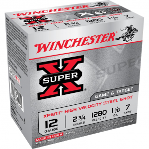 Winchester Super-X Shotshells 12 ga 2-3/4" 1-1/8 oz 1280 fps #7 25/ct