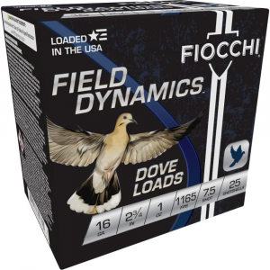 Fiocchi Lead Dove & Quail Shotshells 16ga 2-3/4 in 1oz 1165 fps #7.5 25/ct