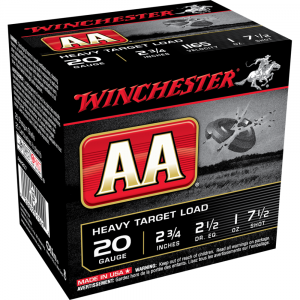 Winchester AA Target 20 ga 2-3/4"  1 oz #7.5  - 25/ct