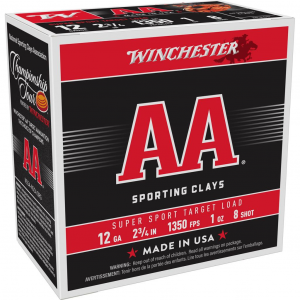 Winchester AA Sporting Clays Shotshells 12ga 2-3/4" 1oz 1350 fps #8 25/ct