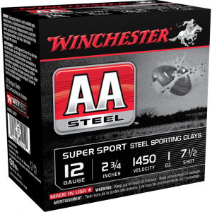 Winchester AA Steel Target Shotshell Ammunition 12ga 2-3/4" #7 1/2 1oz 25rd