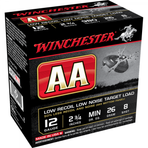 Winchester AA Target 12 ga 2-3/4" 2-1/2 dr 9/10 oz #8  - 25/ct