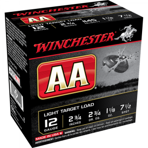 Winchester AA Target Shotshells 12ga 2-3/4" 1-1/8oz #7.5 1145 fps 25/ct