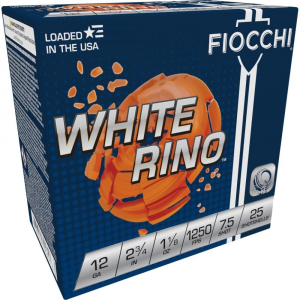 Fiocchi Exacta White Rino Shotshells 12ga 2-3/4" 1-1/8oz 1250 fps #7.5 25/ct