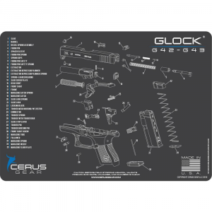Cerus Gear 12x17 Glock 42-43 Schematic ProMat - Gray