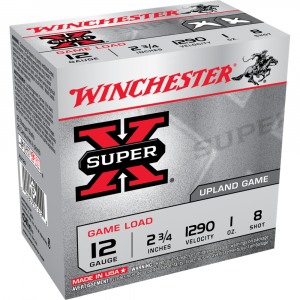 Winchester Super-X Game Shotshells 12 ga 2-3/4" 1 oz 1290 fps #8 25/ct