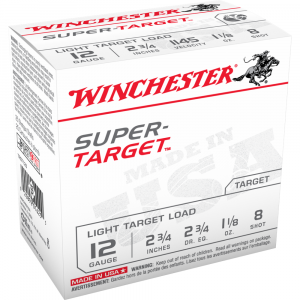 Winchester Super-Target Shotshells 12 ga 2-3/4" 1-1/8 oz #8 25/ct