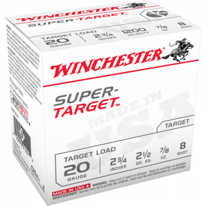 Winchester Super-Target Shotshells 20 ga 2-3/4" 7/8 oz 1200 fps #8 25/ct