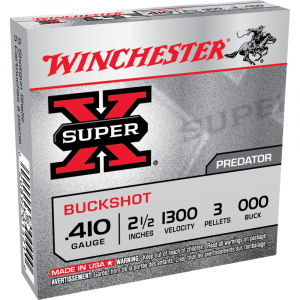 Winchester Super-X Buckshot Shotshells .410 ga 2-1/2" 1300 fps #000 5/ct