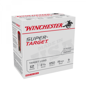 Winchester Super-Target Shotshells 12 ga 2-3/4" 1 oz 1250 fps #9 25/ct