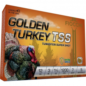 Fiocchi Golden Turkey Tungsten TSS Shotshells 12ga 3" 1-5/8oz 1200 fps #7 5/ct