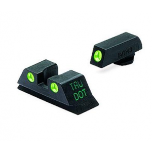 Meprolight Tru-Dot Night Sight Set - Glock 9mm, .357 Sig, 40 S&W, .45 GAP Fixed Set TD Suppressor Height Green/Green