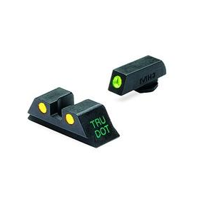 Meprolight Tru-Dot Night Sight Set - Glock 9mm, .357 Sig, 40 S&W, .45 GAP Fixed Set TD Suppressor Height Green/Yellow