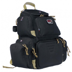 G-Outdoors Handgunner Backpack with 4 Handgun Cradle-Black/Tan