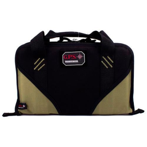 G-Outdoors Large Memory Foam Case with Magazine Back Pockets- Green/Black