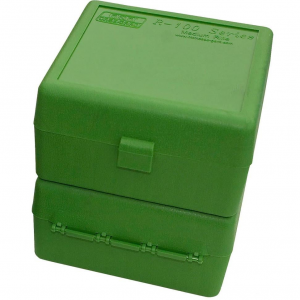 MTM Case Guard RS100 Series Small Rifle Ammo Box 100 Rounds Green