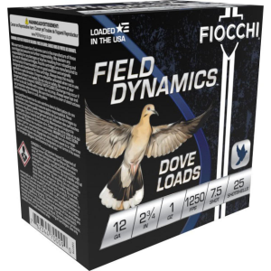 Fiocchi Field Dynamics Shotshells 12 ga 2 3/4" 1 oz #7.5 1250 fps 25/ct