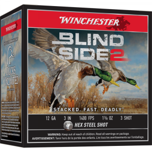 Winchester Blind Side 2 Shotshells 12 ga 3" 1-3/8 oz 1400 fps #3 25/ct