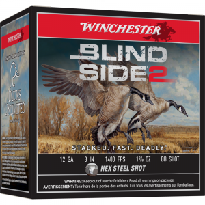 Winchester Blind Side 2 Shotshells 12 ga 3" 1-3/8 oz 1400 fps #BB Shot 25/ct
