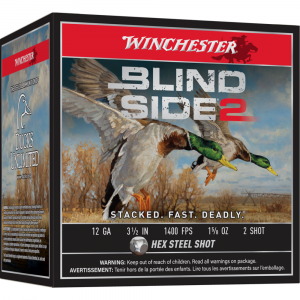Winchester Blind Side 2 Shotshells 12 ga 3-1/2" 1-5/8 oz 1400 fps #2 25/ct
