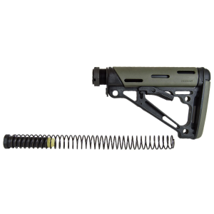 Hogue AR-15/M-16 OM Collapsible Buttstock Assembly with Buffer Tube and Hardware-OD Green Rubber
