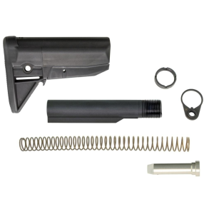 Bravo Company Model 0 Stock Kit Receiver Extension Quick Detach End Plate Lock Nut Action Spring  Carbine Buffer Black Finish BCM-GFSK-MOD-0-BLK