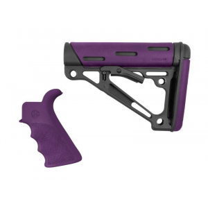 HOGUE AR15/M16 Kit-FG Beavertail Grip/OverMolded Collapsible MIL PURPLE