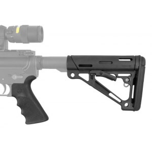 Hogue AR-15/M-16 Kit - Finger Groove Beavertail Grip & Over-Molded Collapsible Buttstock - Fits Commercial Buffer Tube Black