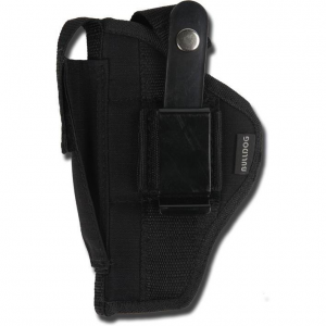 Bulldog Extreme Handgun Holster with Belt Loop and Clip for Compact Autos with 3-4" Barrel and Oversized Mag Black Ambi