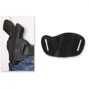 Bulldog Molded Leather Belt Slide Holster for Most Small and Mini Frame Autos Black RH