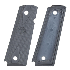 Hogue Hogue Colt Government Grips .45, 1911 Rubber Grips Panels, Checkered - Pewter - $25.46 at Natchez Shooting & Outdoors