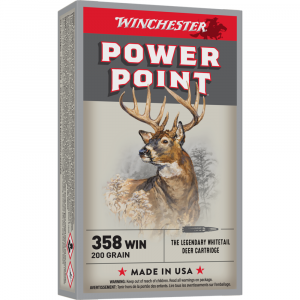 Winchester Power Point Rifle Ammunition .358 WIN 200 gr. JSP 2490 fps 20/ct