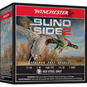 Winchester Blind Side 2 Shotshells 12 ga 3" 1-3/8 oz 1400 fps #2 25/ct