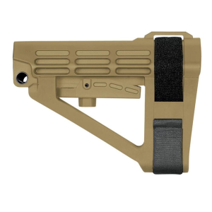 Sb-Tactical SB Tactical SBA4 5-Postion Adjustable Brace for AR-15 FDE - $99.99 at Natchez Shooting & Outdoors