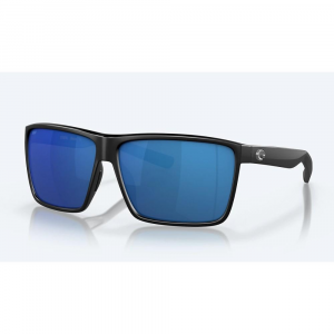 Costa Rincon Sunglasses Black Frame 580P Polarized Blue Mirror Lens