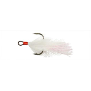 Gamakatsu-Usa Gamakatsu Feathered Treble White & Red Size 6 2pk - $10.50 at Natchez Shooting & Outdoors