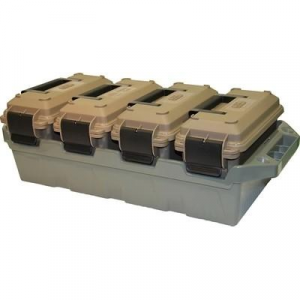 MTM 4-Can 30 Cal Ammo Crate FDE Cans ODG Tray