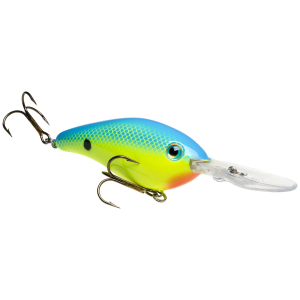 Strike King Pro Model 6XD Silent Crankbait 1 oz Powder Blue Back Chartreuse