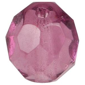 Top Brass 8mm Glass Beads Purple 20pk