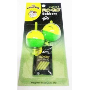 Mr Crappie Flo Glo Lighted 1 1/4'' Round Yellow/Green 2